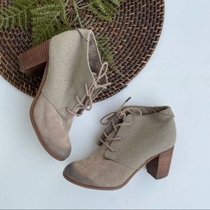 TOMS Women’s Boots Lunata Lace Up Burnished Booties Heeled Size 7